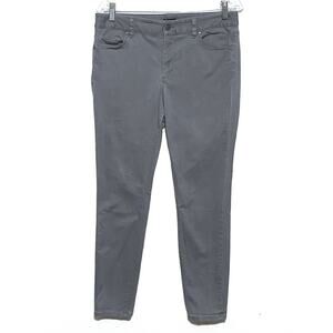 Ann Taylor Curvy Gray Chino Khaki Pants Womens 8 Classic Office Career Stretch